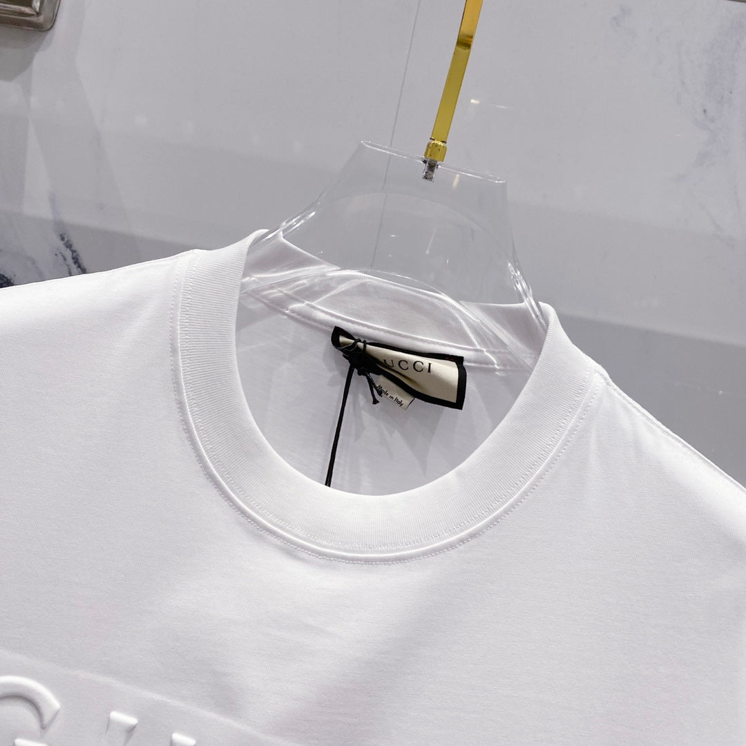 3D cotton crew neck T-shirt