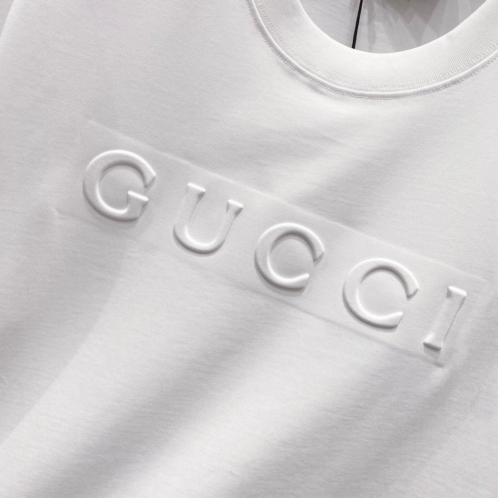 3D cotton crew neck T-shirt