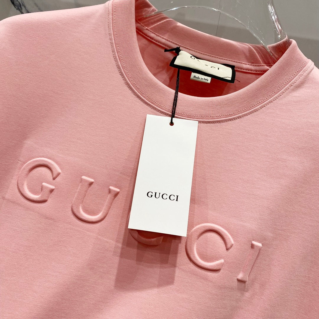 3D cotton crew neck T-shirt