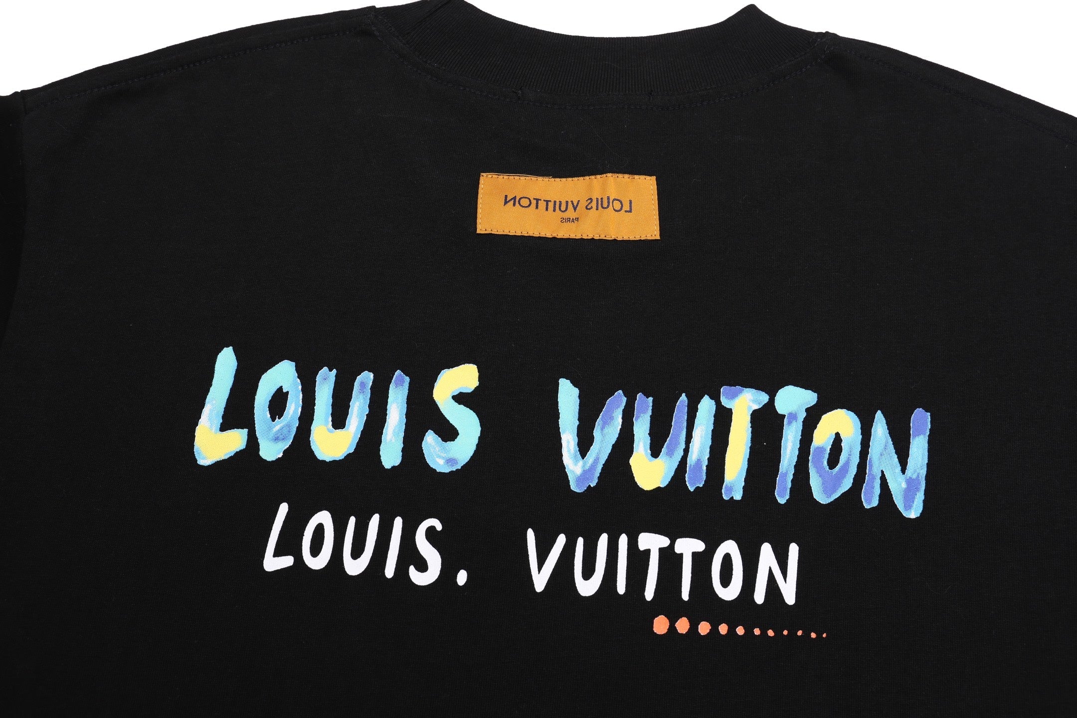 Painted printed cotton T-shirt