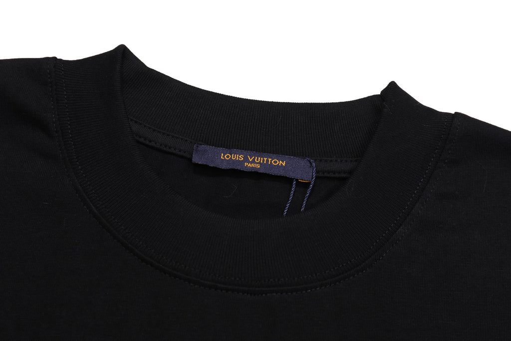 Painted printed cotton T-shirt