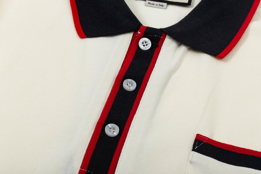 Lapel cotton polo shirt
