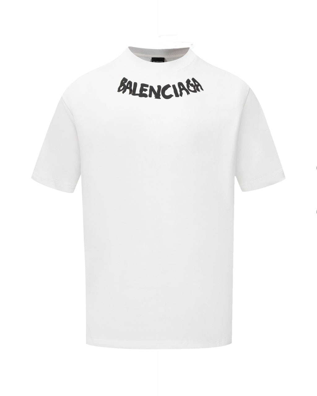 Foamed round neck printed cotton T-shirt