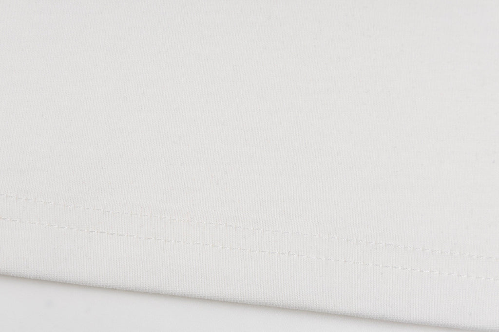 Foamed round neck printed cotton T-shirt