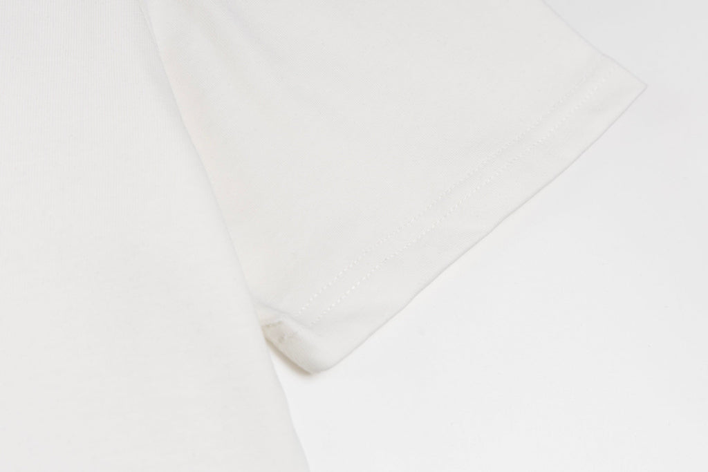 Foamed round neck printed cotton T-shirt