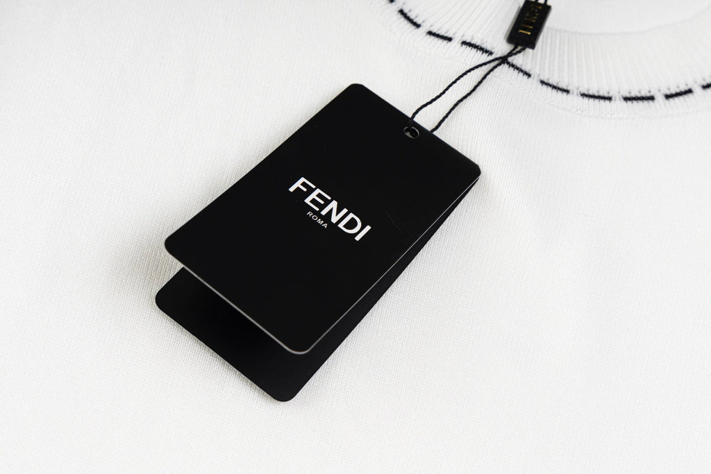 Knitted embroidered cotton T-shirt