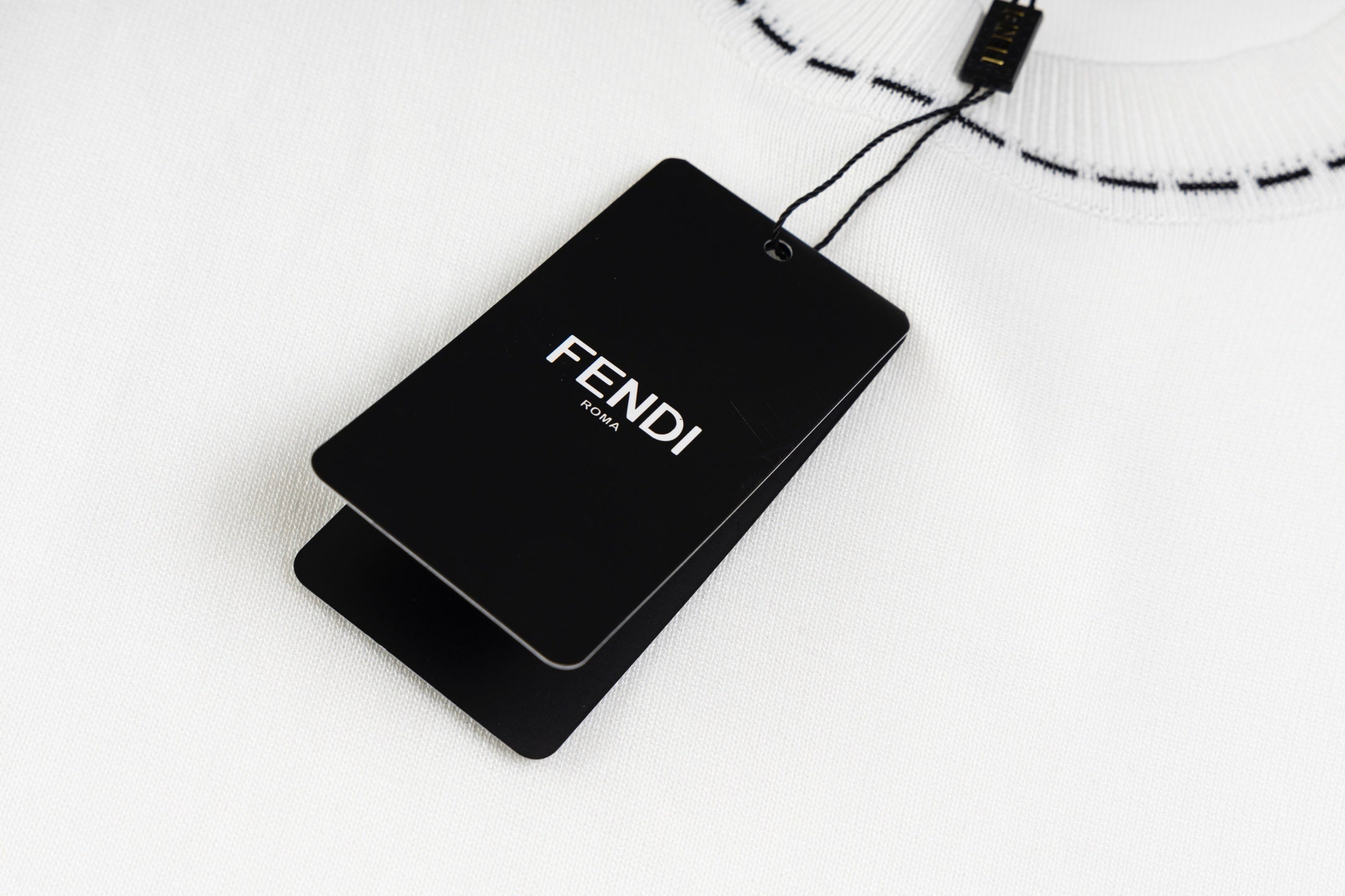 Knitted embroidered cotton T-shirt