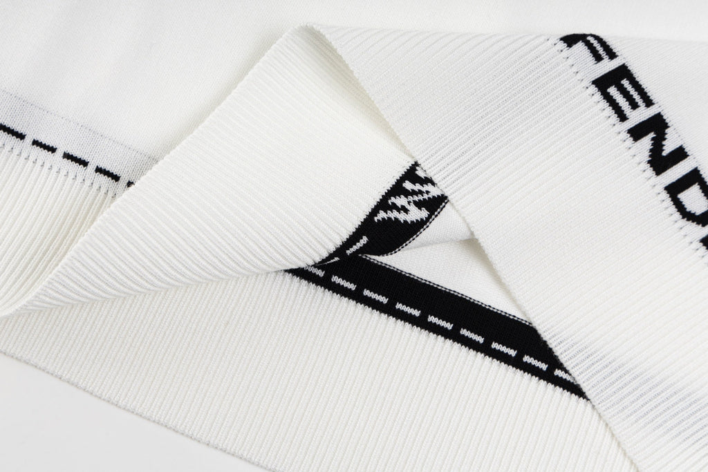 Knitted embroidered cotton T-shirt