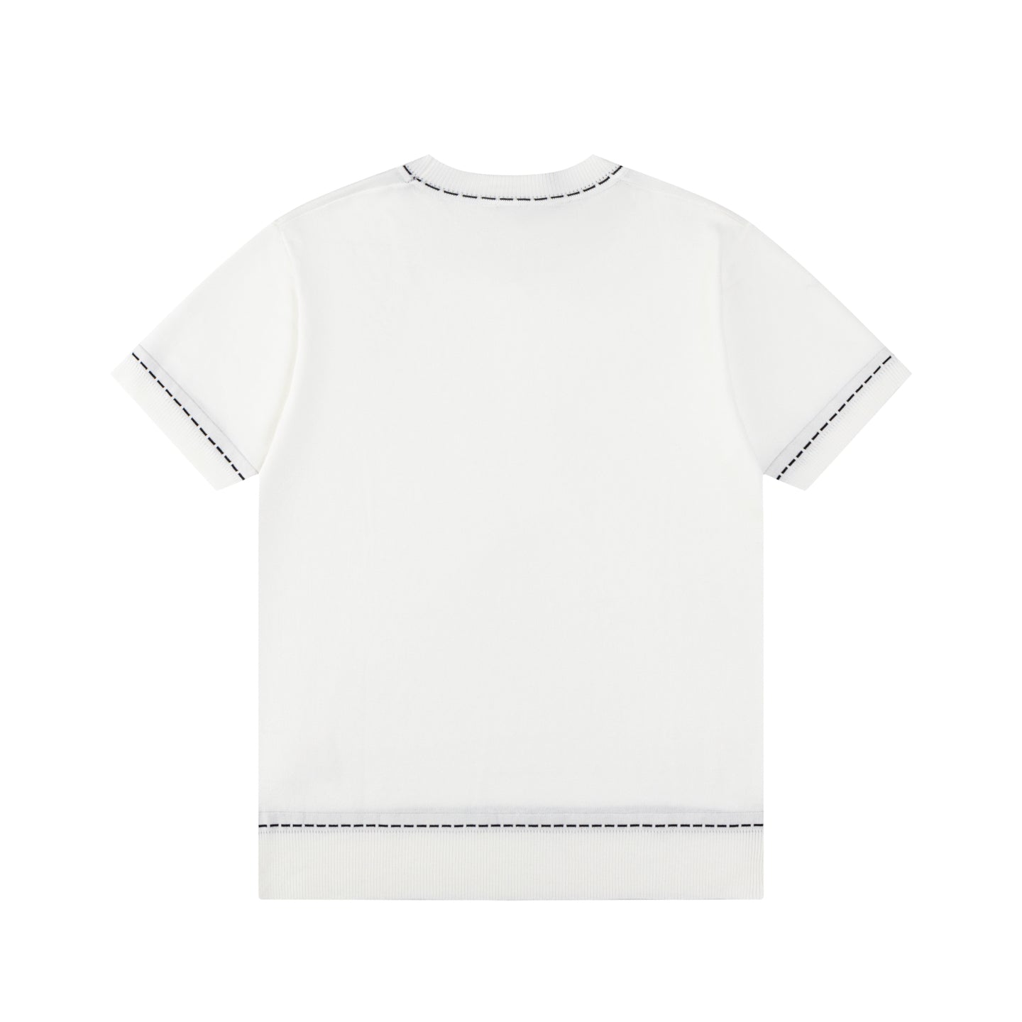 Knitted embroidered cotton T-shirt
