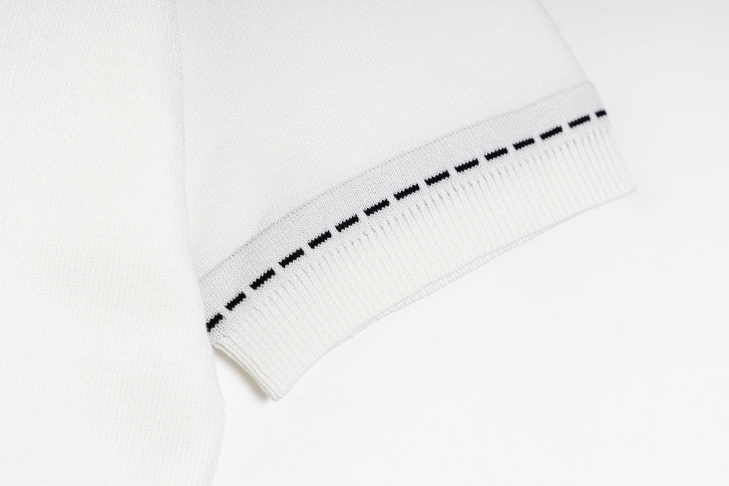 Knitted embroidered cotton T-shirt