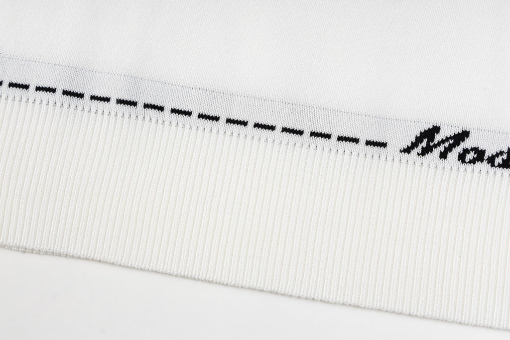 Knitted embroidered cotton T-shirt