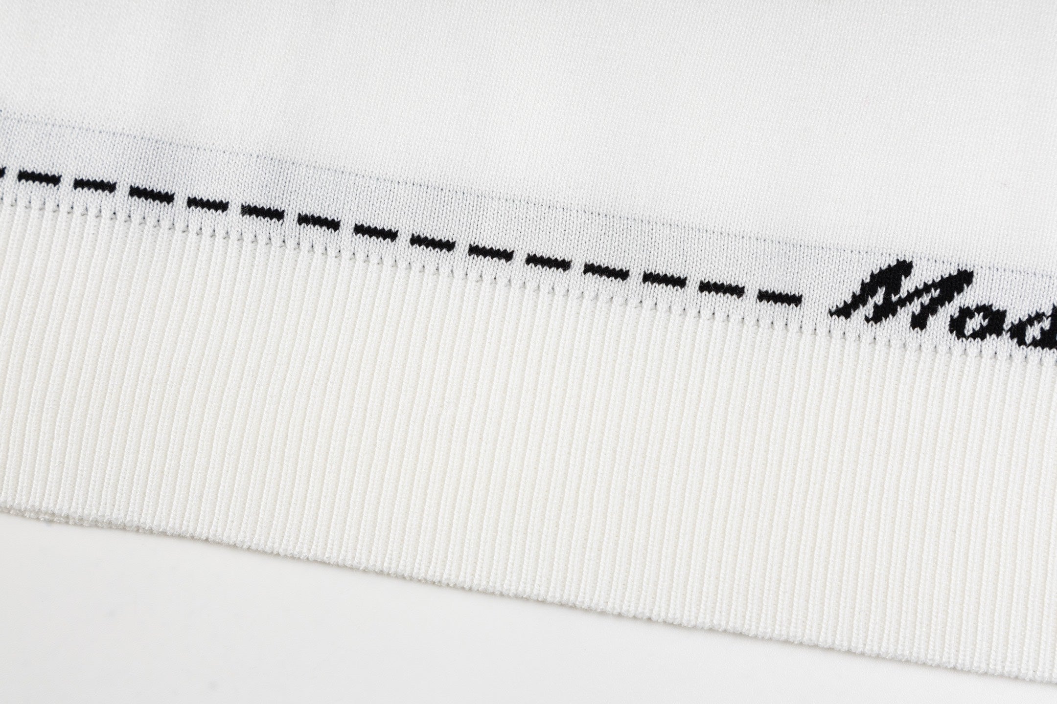 Knitted embroidered cotton T-shirt