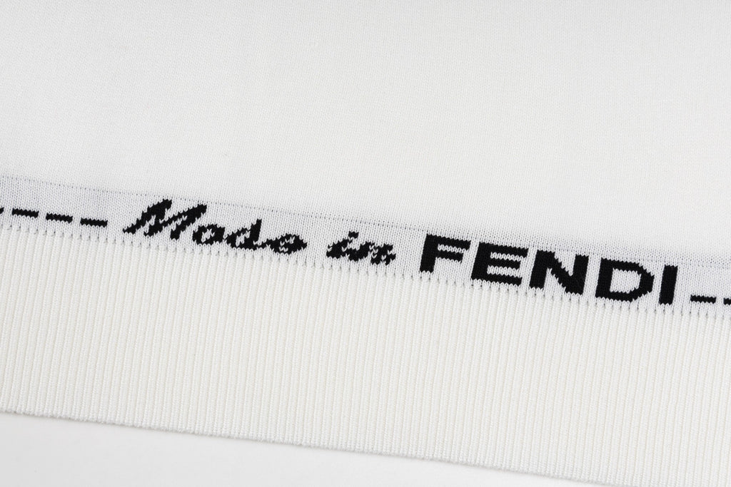 Knitted embroidered cotton T-shirt