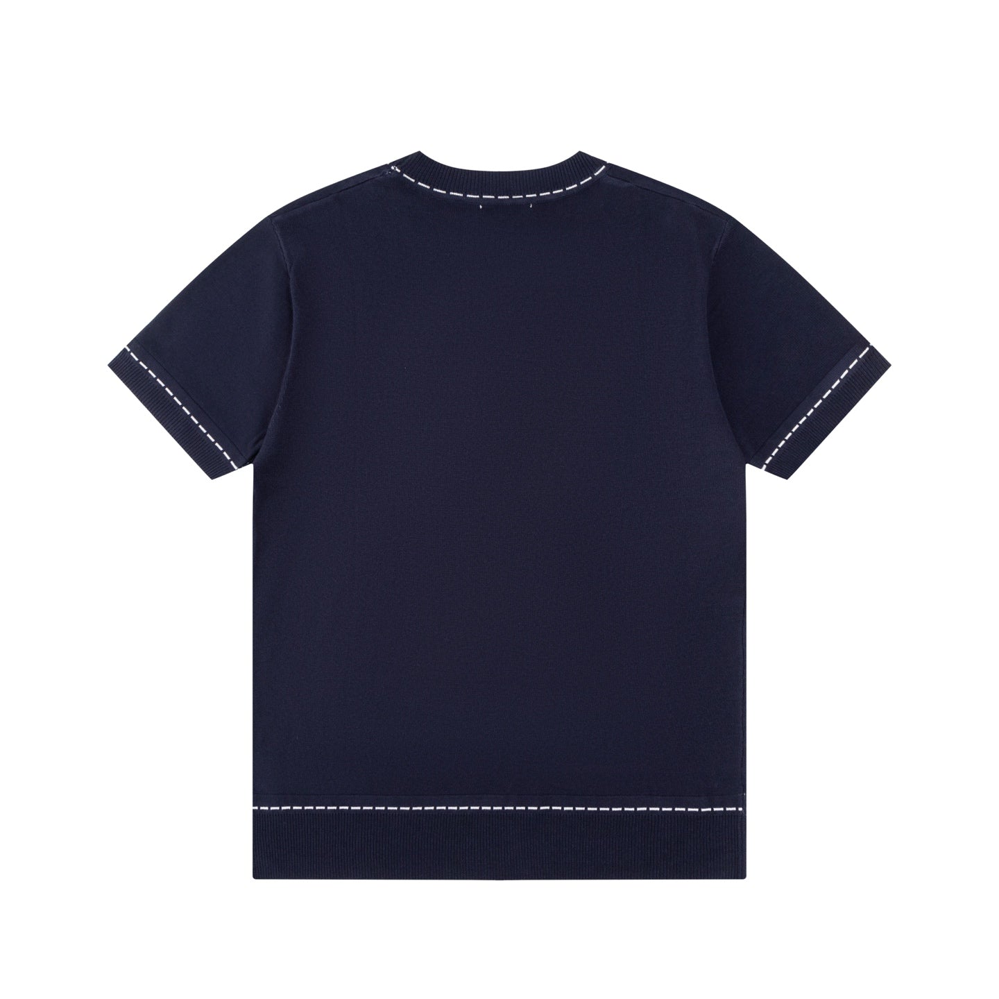 Knitted embroidered cotton T-shirt