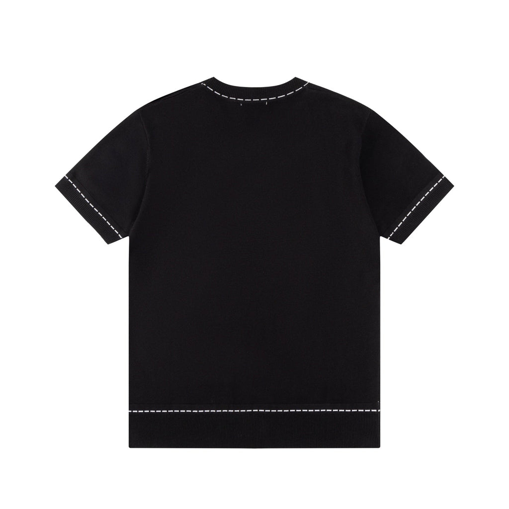 Knitted embroidered cotton T-shirt