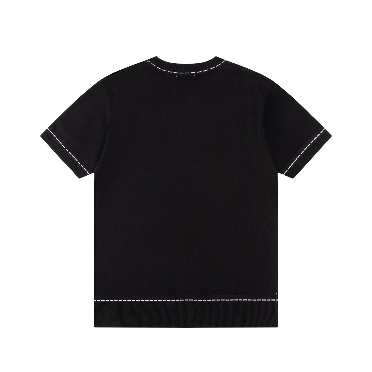 Knitted embroidered cotton T-shirt