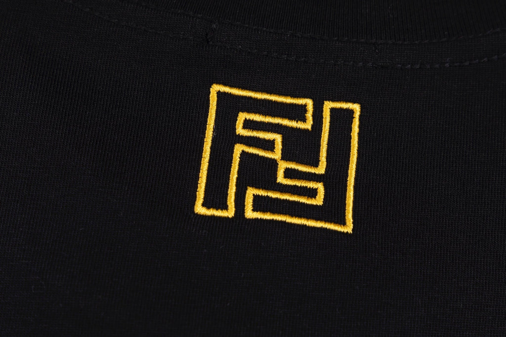 Double-sided embroidered cotton T-shirt