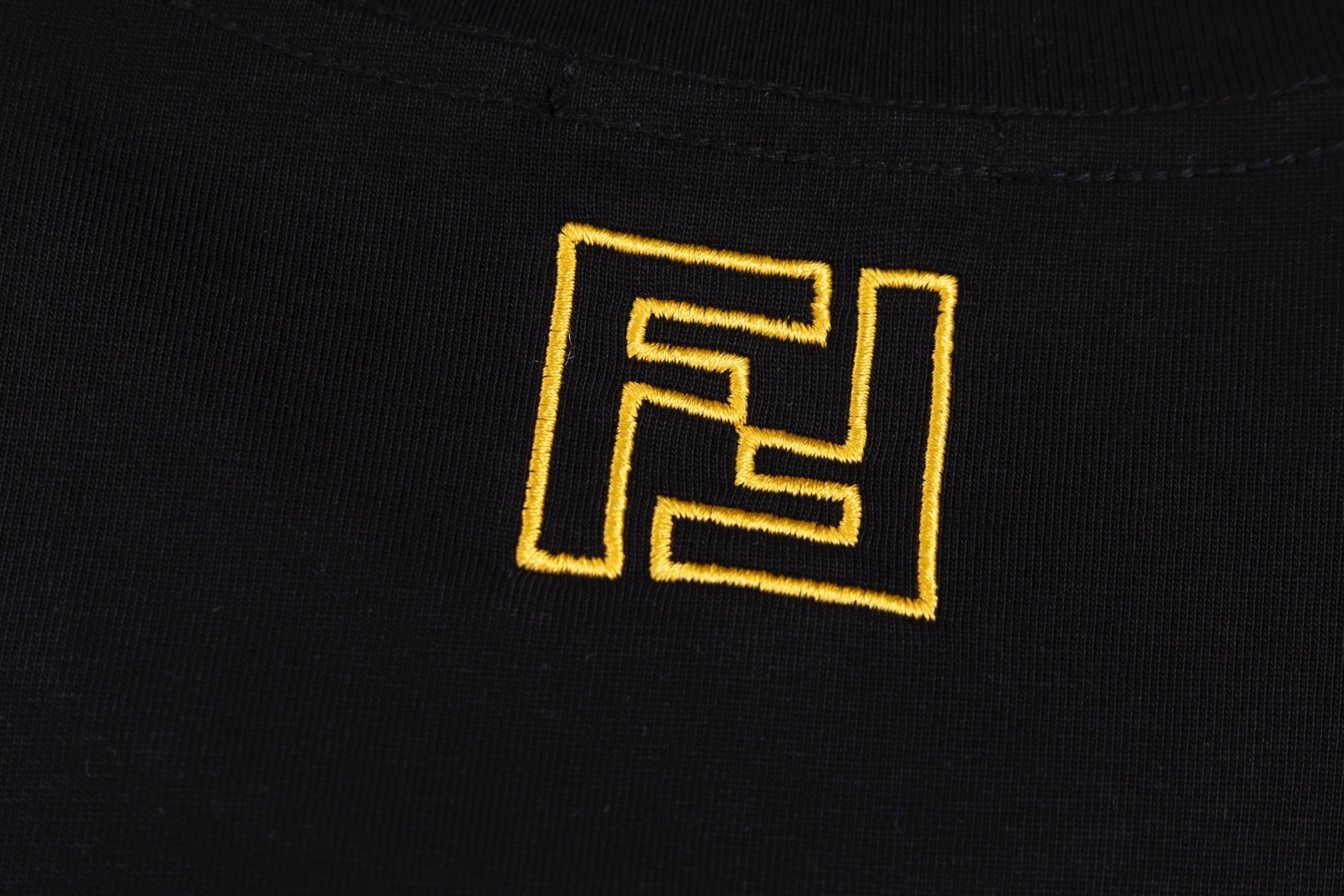 Double-sided embroidered cotton T-shirt