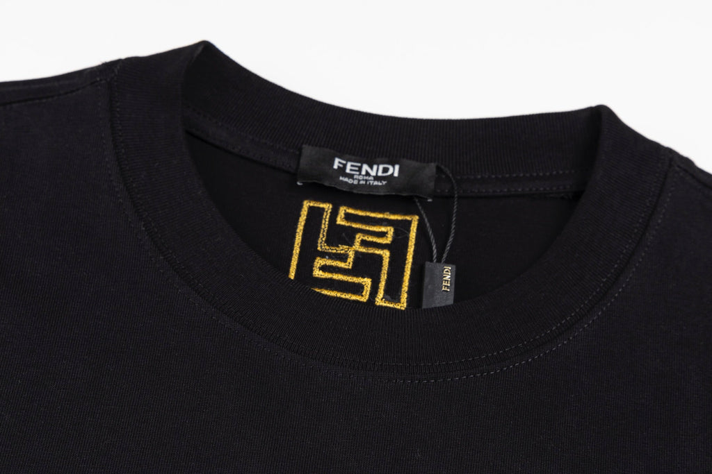 Double-sided embroidered cotton T-shirt