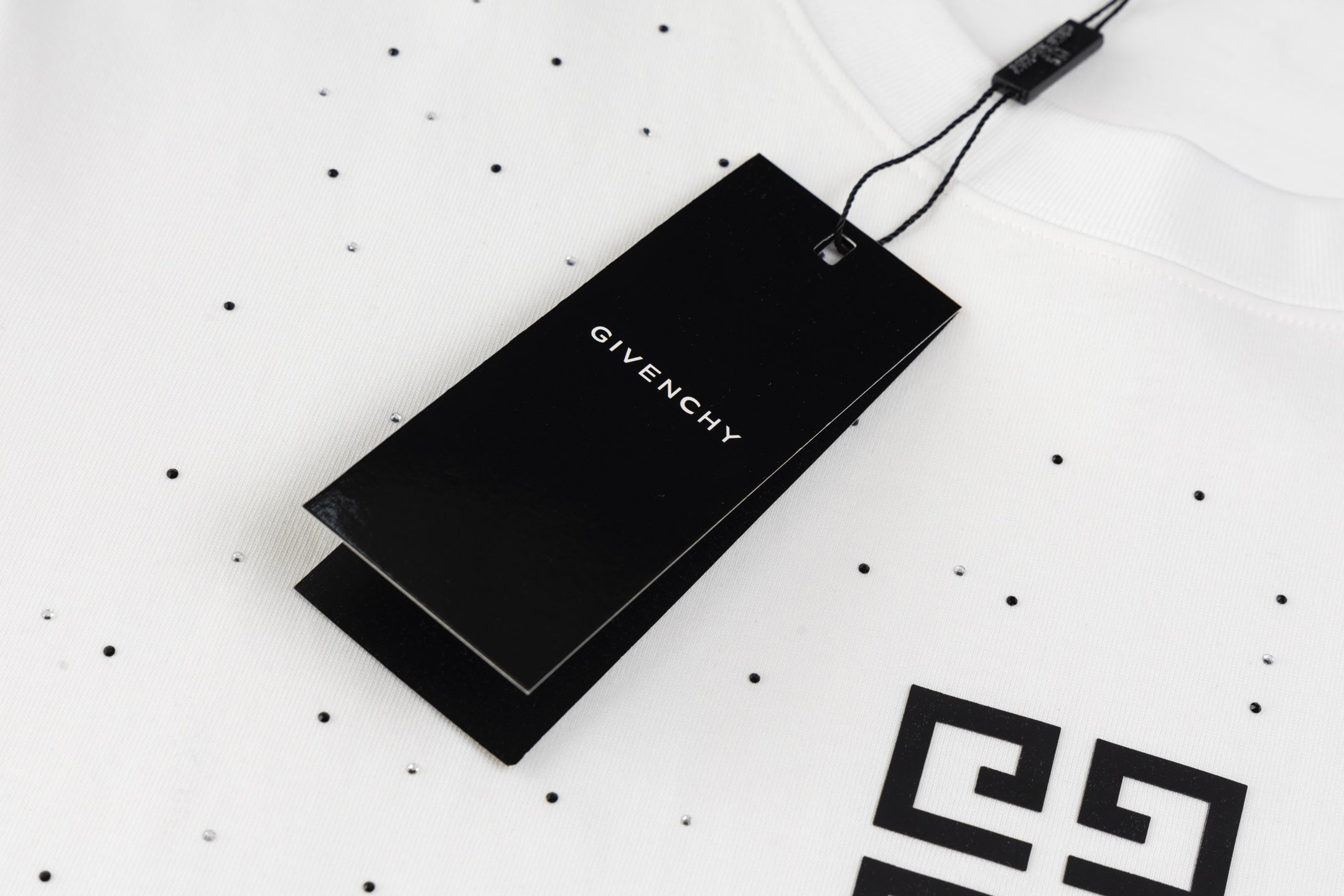 Rhinestone Printed Cotton T-Shirt