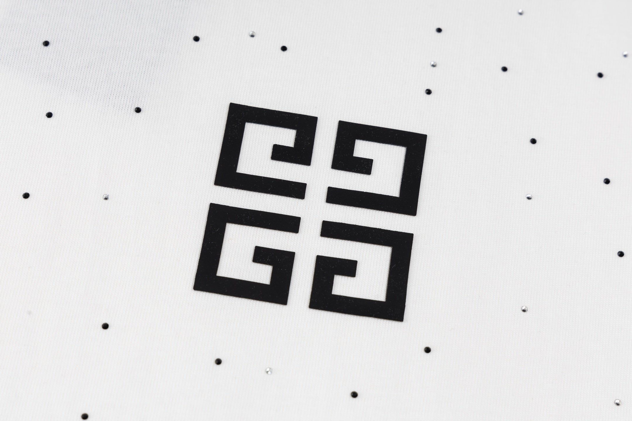 Rhinestone Printed Cotton T-Shirt