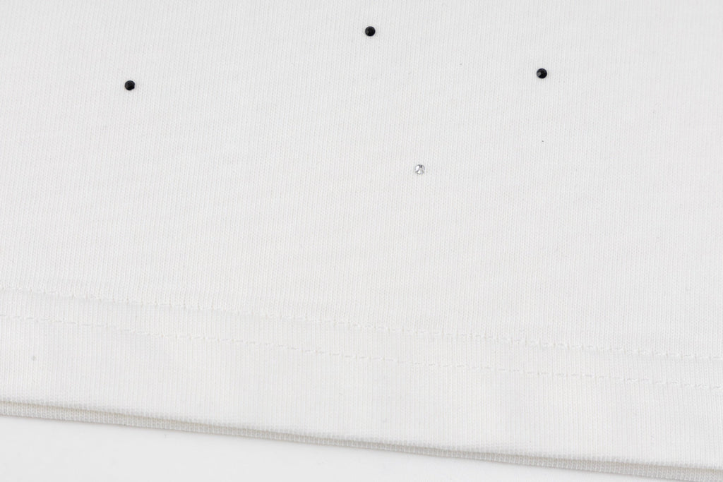 Rhinestone Printed Cotton T-Shirt