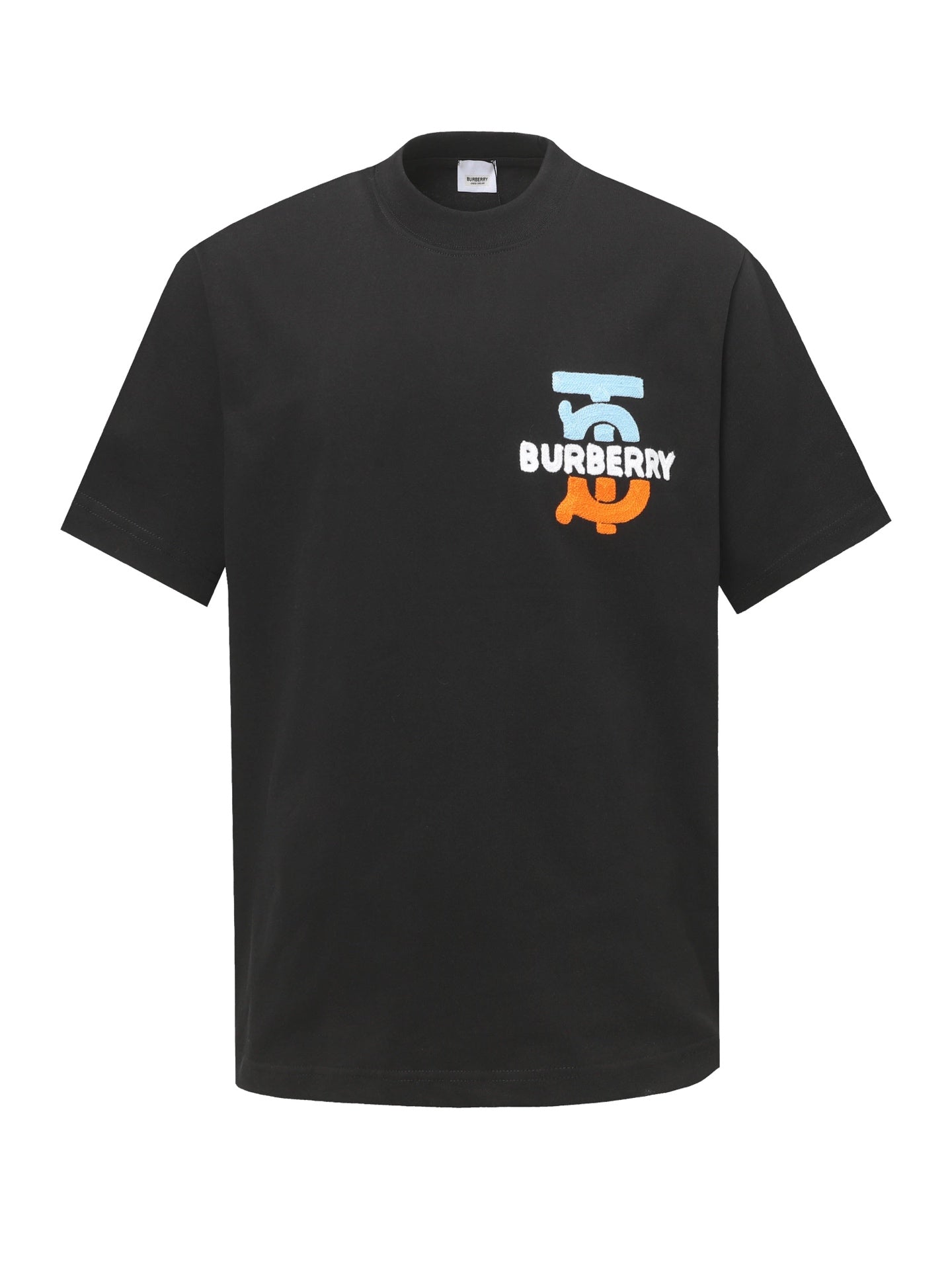 Embroidered crew neck cotton T-shirt