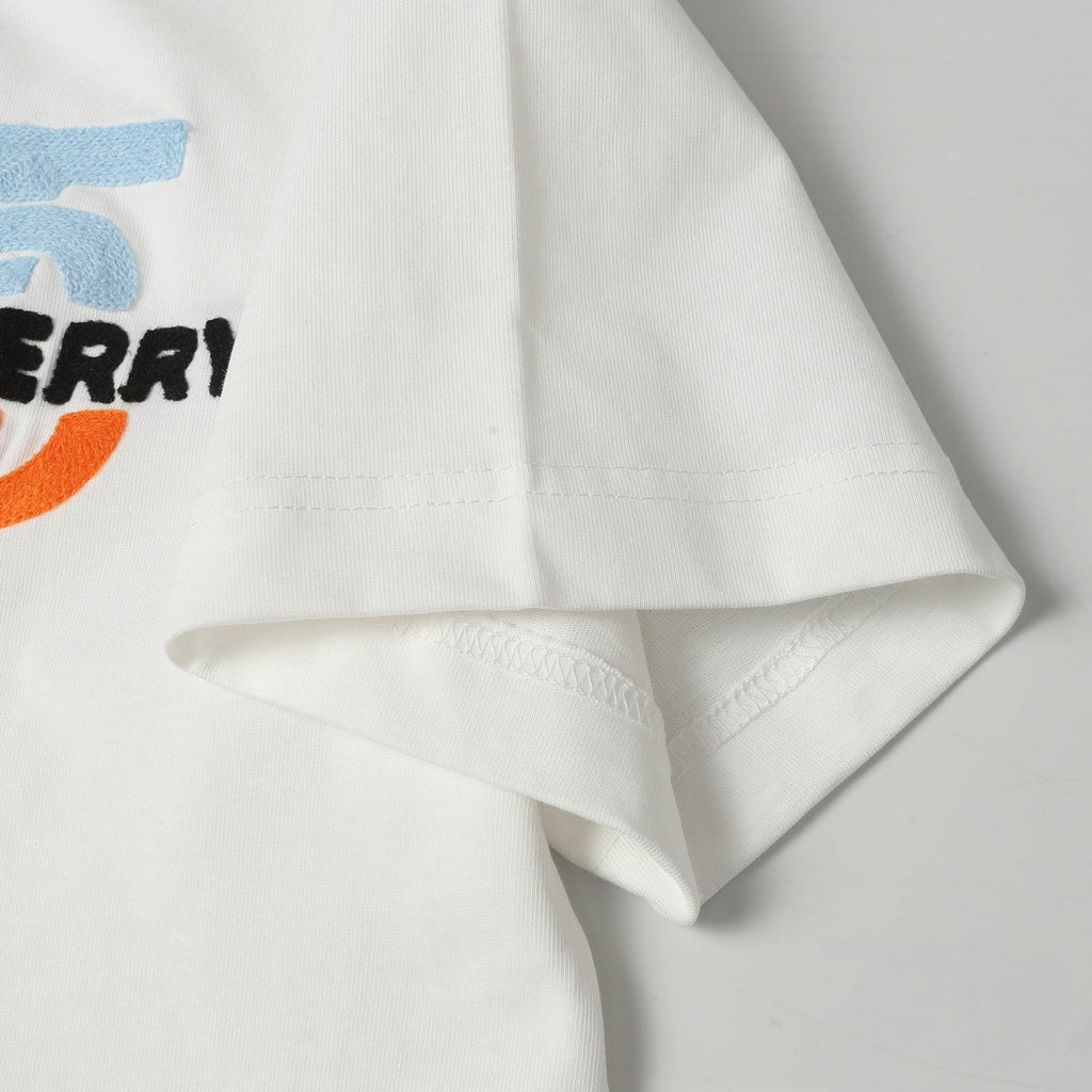 Embroidered crew neck cotton T-shirt