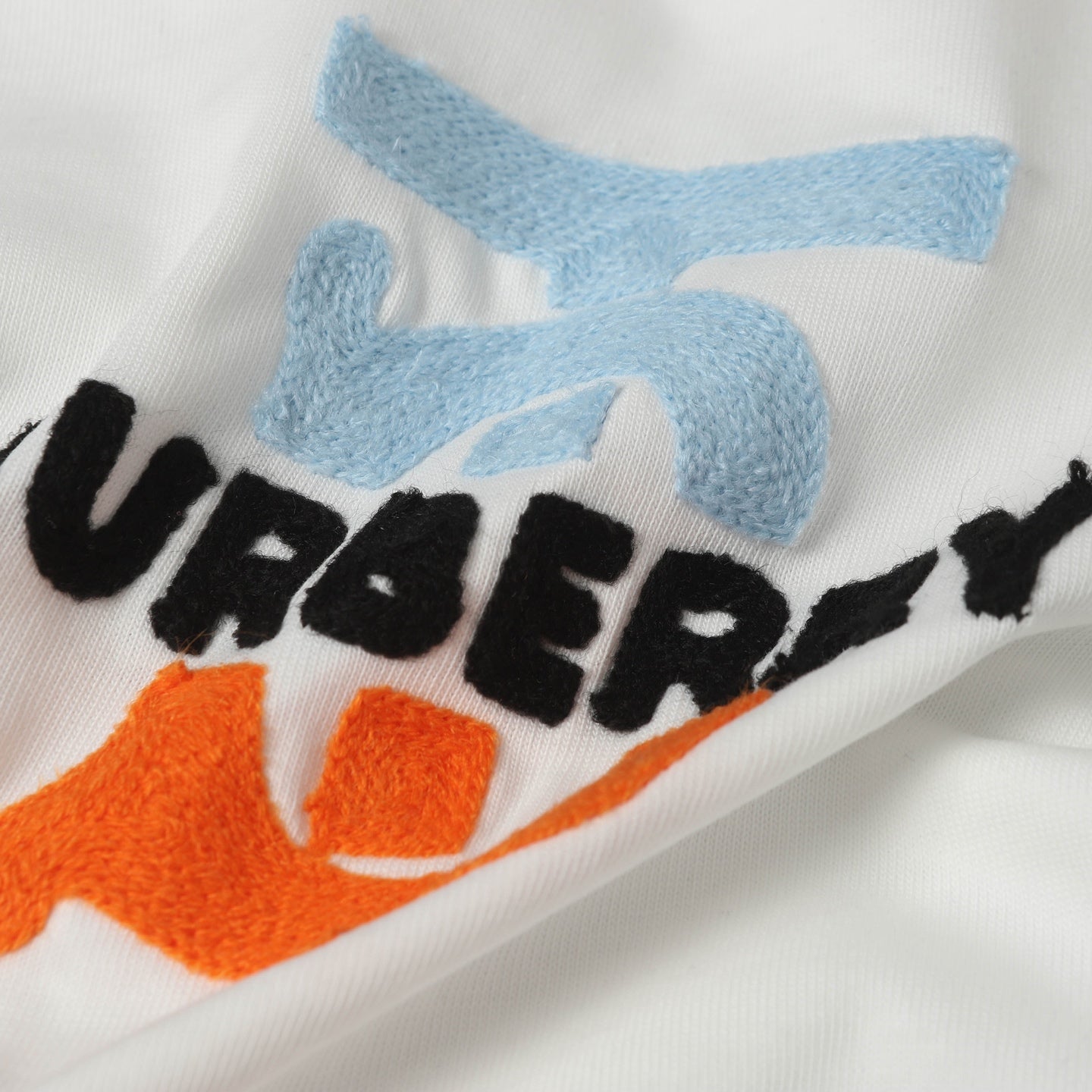 Embroidered crew neck cotton T-shirt