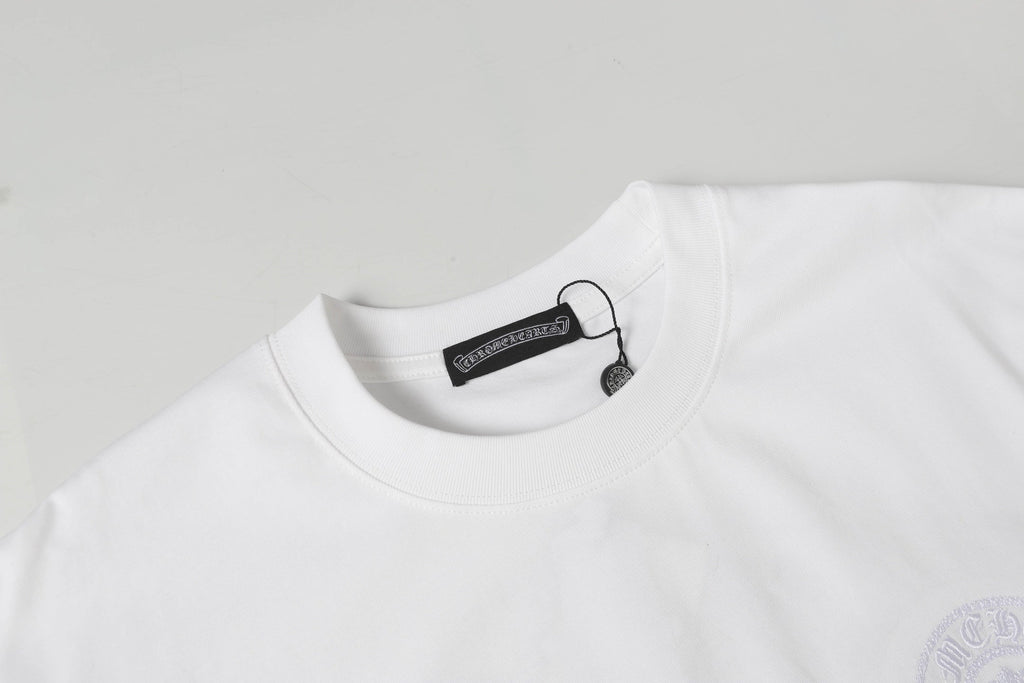 Double-sided embroidered cotton T-shirt