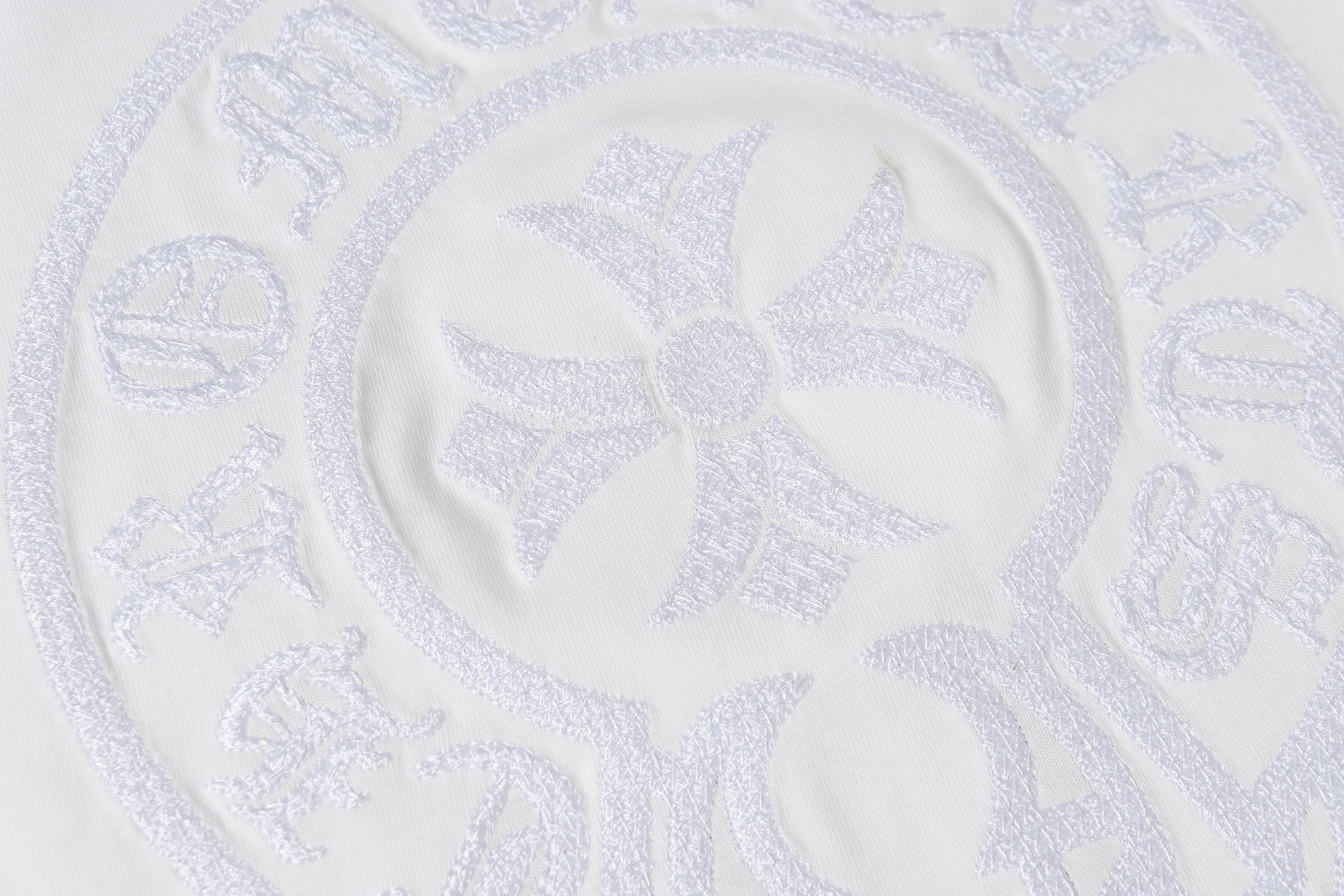 Double-sided embroidered cotton T-shirt