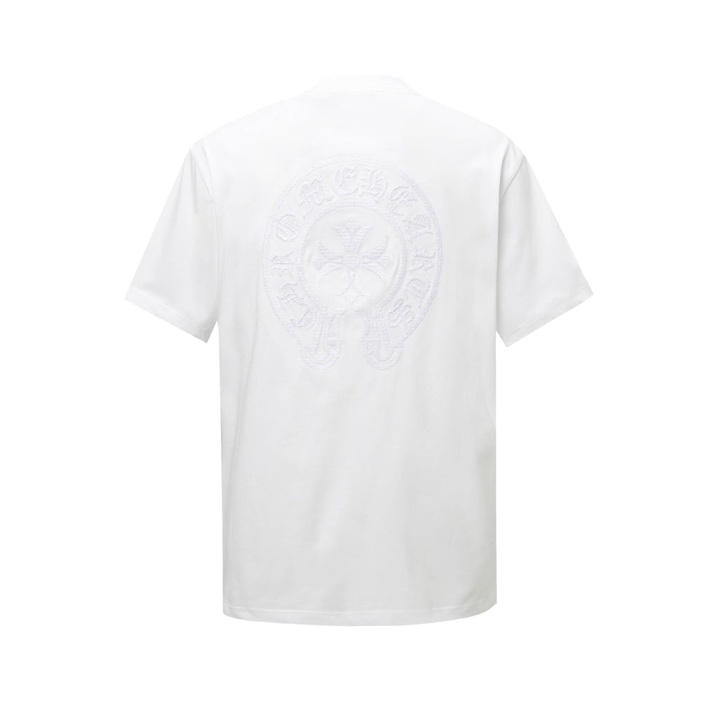 Double-sided embroidered cotton T-shirt
