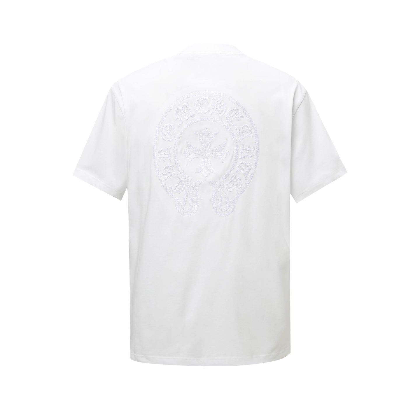 Double-sided embroidered cotton T-shirt