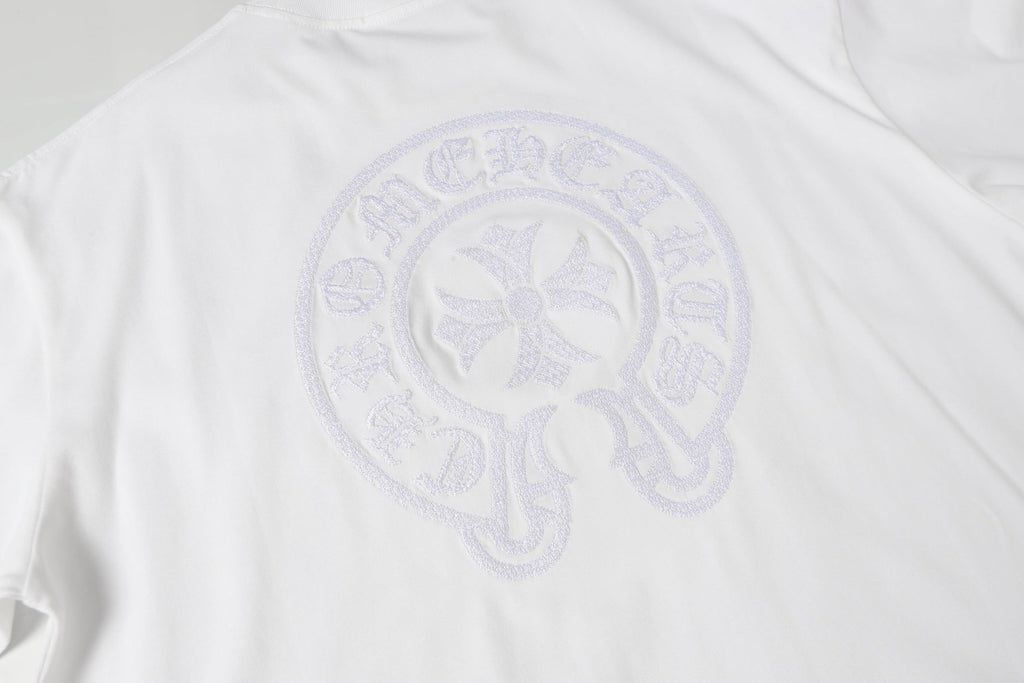 Double-sided embroidered cotton T-shirt