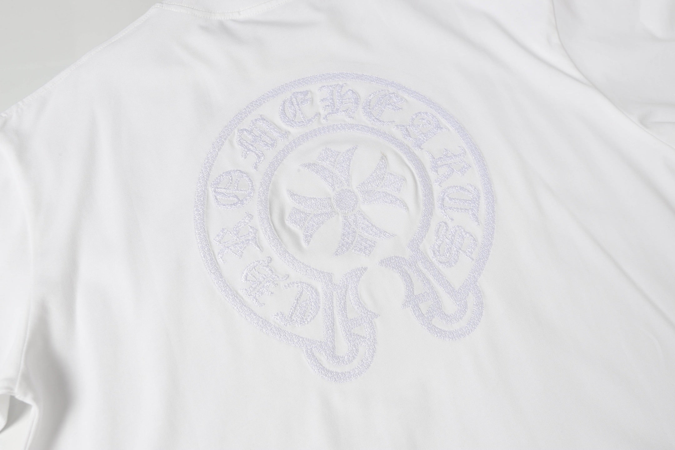 Double-sided embroidered cotton T-shirt