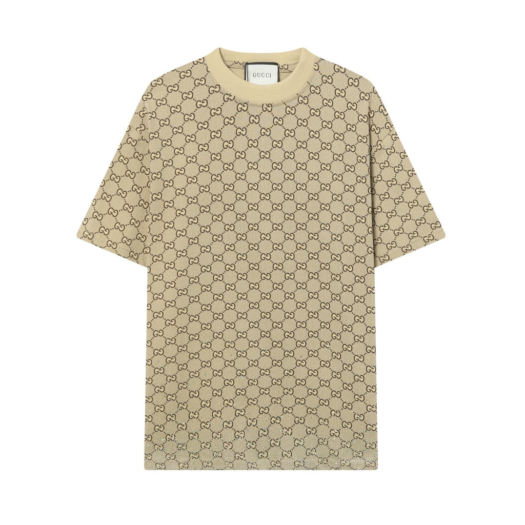 Jacquard rhinestone T-shirt