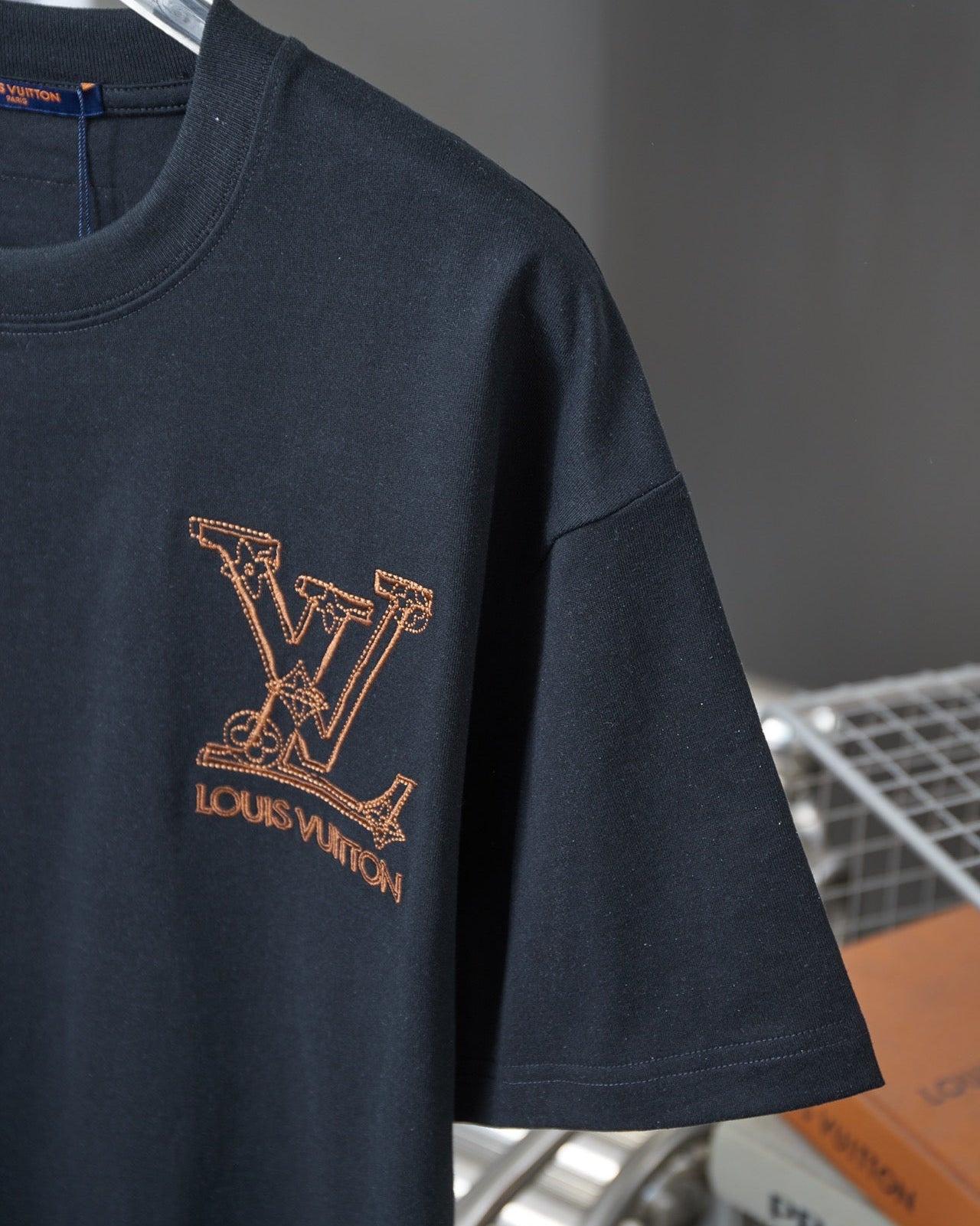 Double-sided embroidered cotton T-shirt