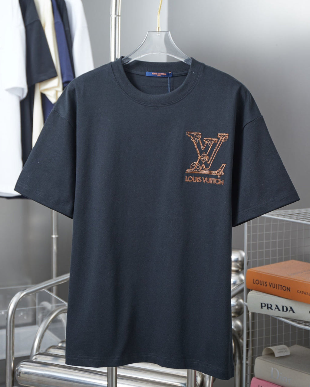 Double-sided embroidered cotton T-shirt