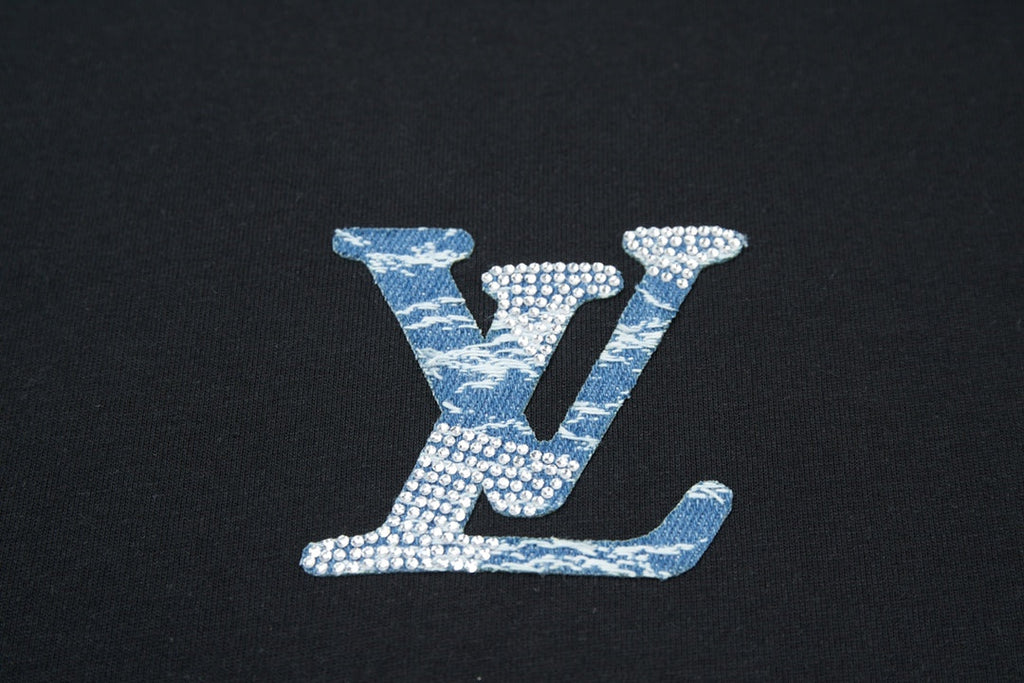 Patchwork crew neck cotton T-shirt