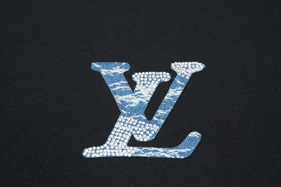 Patchwork crew neck cotton T-shirt