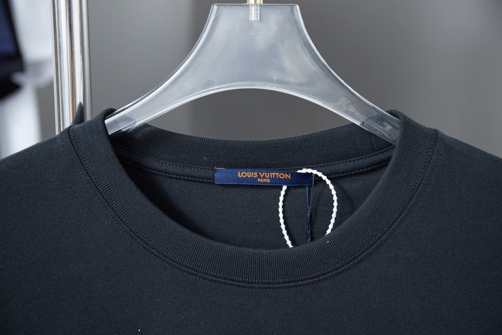 Double-sided embroidered cotton T-shirt