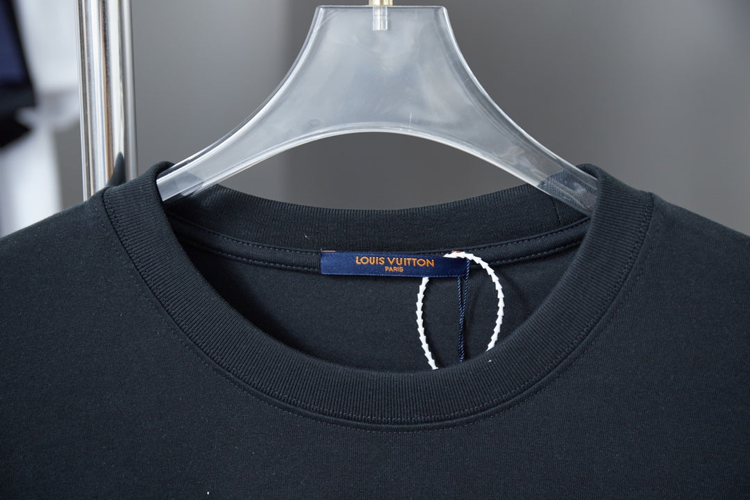 Double-sided embroidered cotton T-shirt