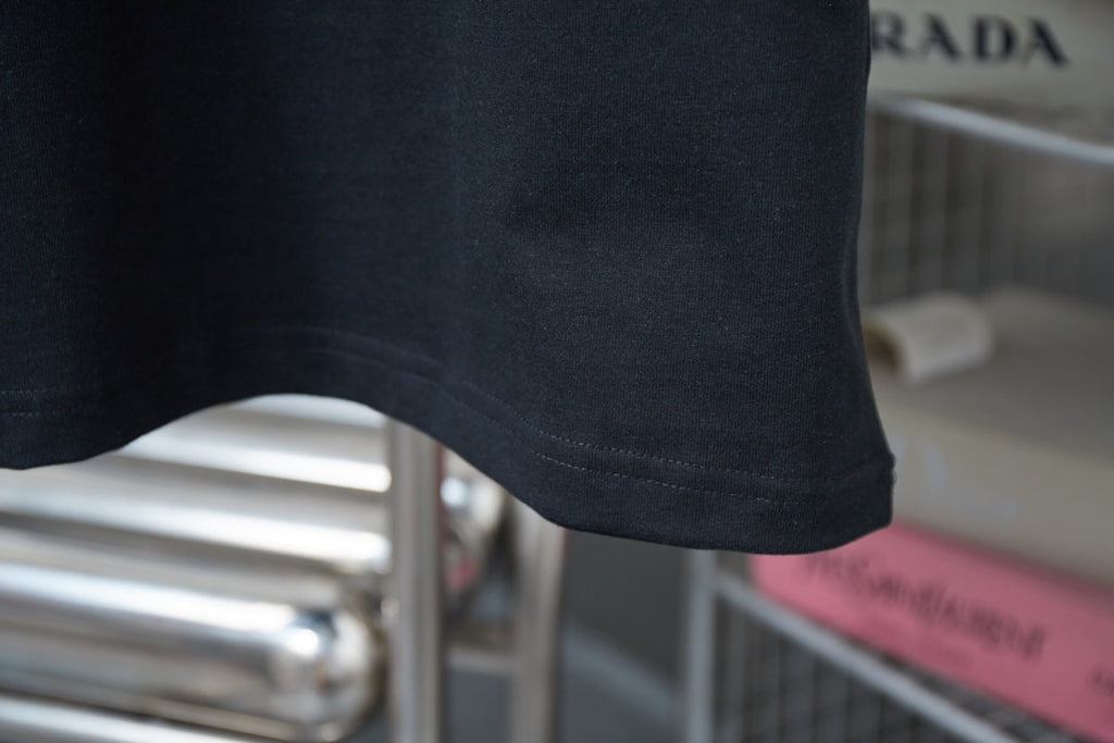 Double-sided embroidered cotton T-shirt