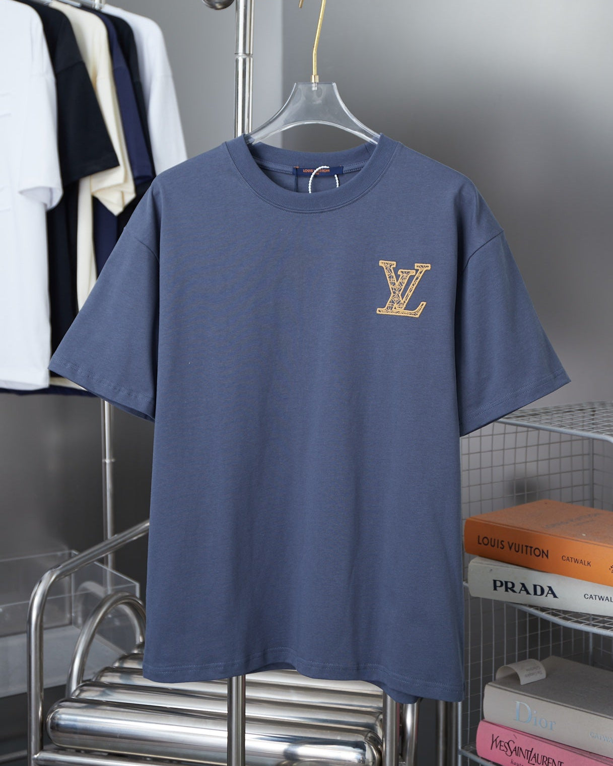 Double-sided embroidered cotton T-shirt