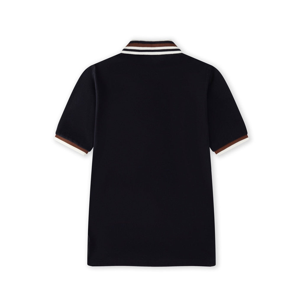 Lapel cotton polo shirt