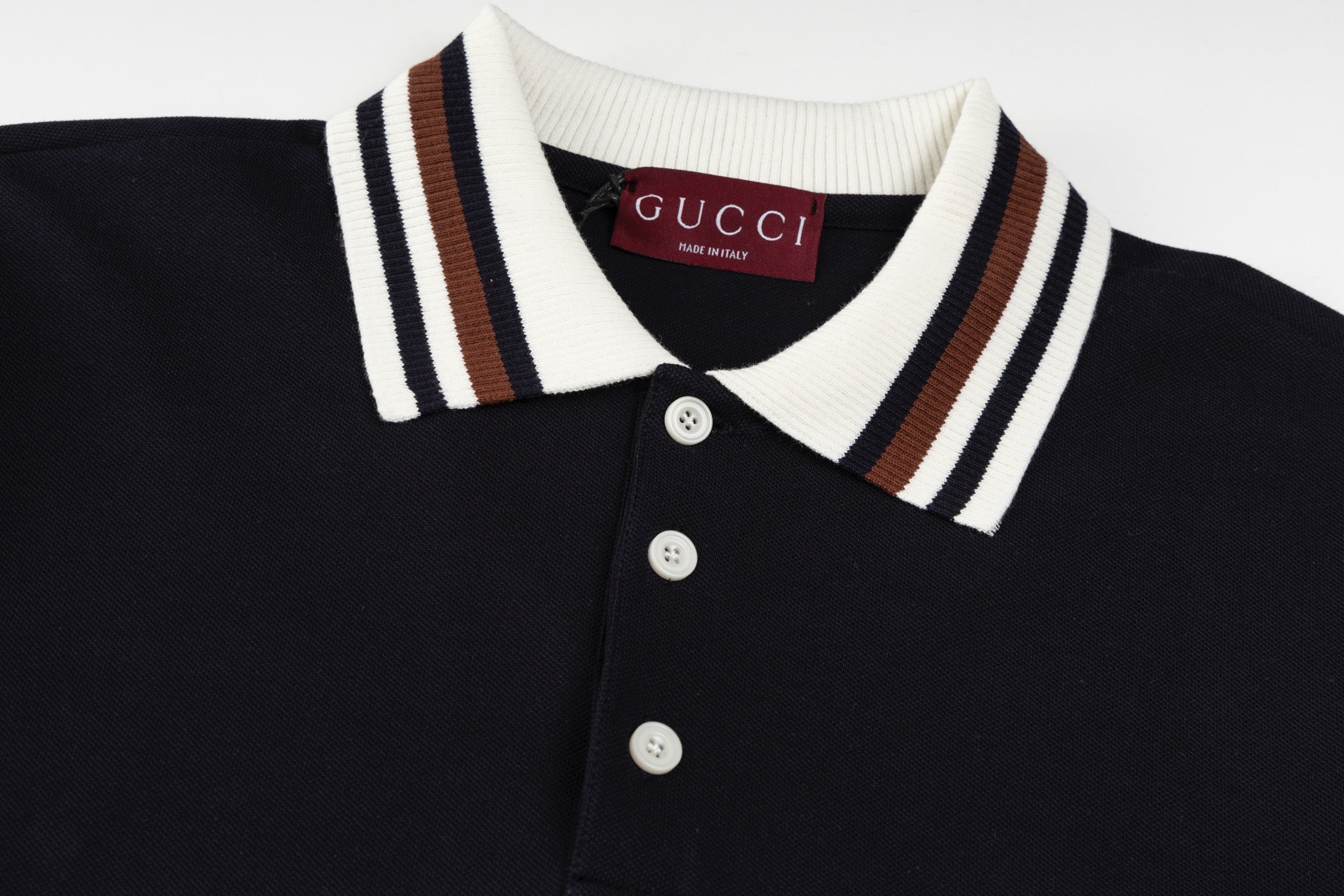 Lapel cotton polo shirt