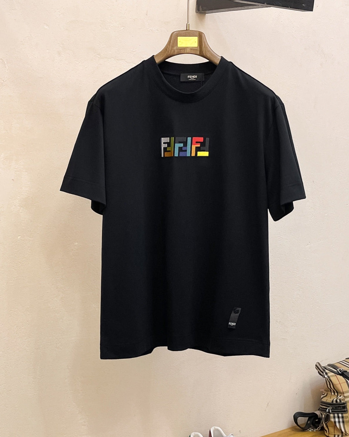 Embroidered rainbow T-shirt