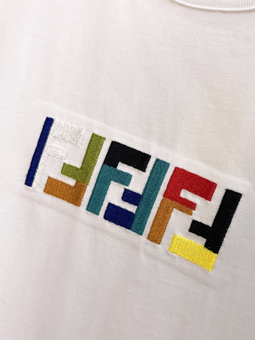 Embroidered rainbow T-shirt