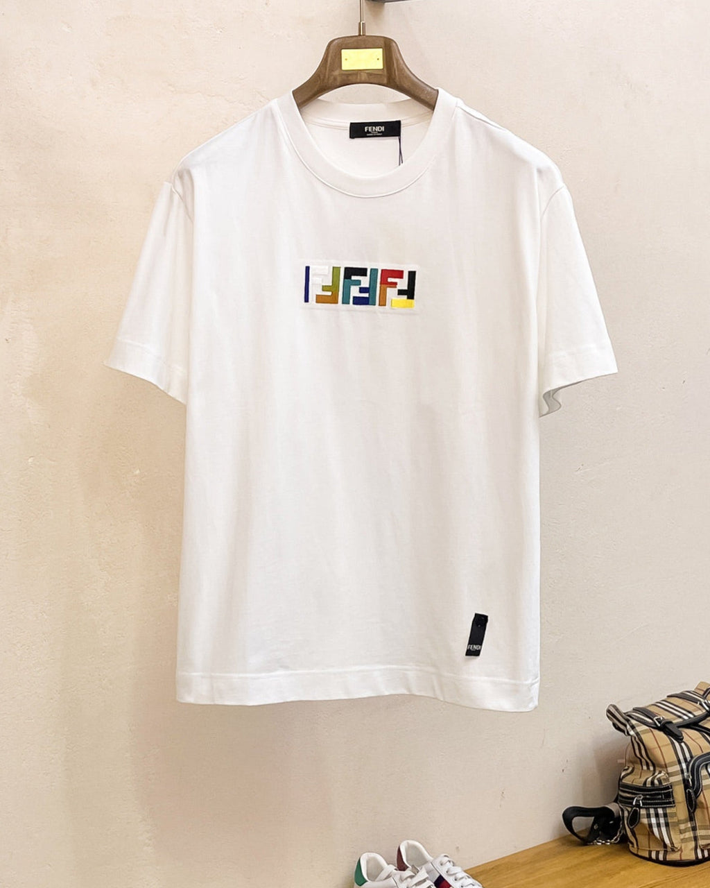 Embroidered rainbow T-shirt