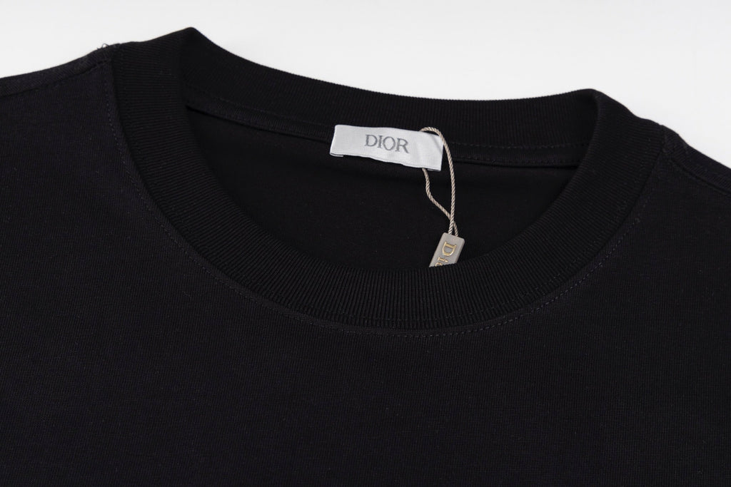 Double-sided embroidered cotton T-shirt